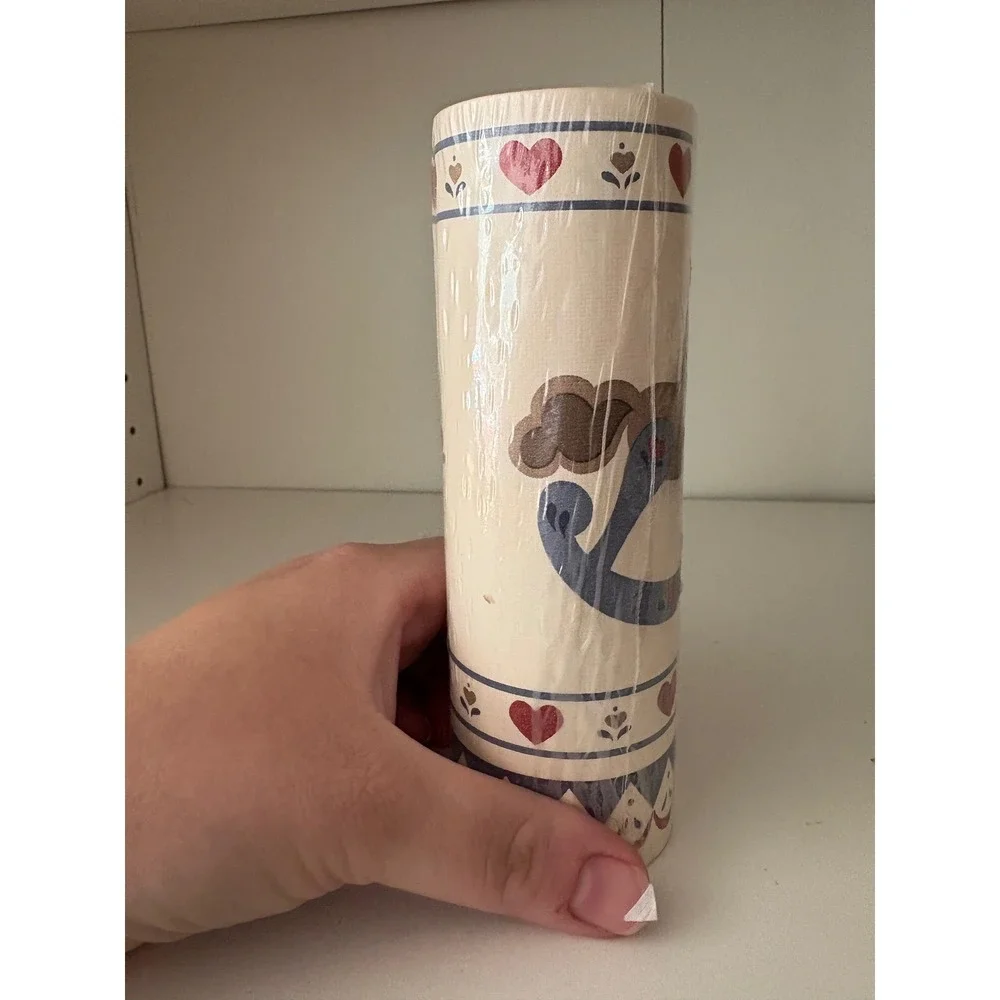 Vintage Rocking Horse Wallpaper Border Country Hearts Nursery Blue Red Cream NEW